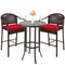Best Choice Products 3-Piece Outdoor Wicker Bistro Bar Height Set for Patio, Garden w/ Barstools, Steel Frame
